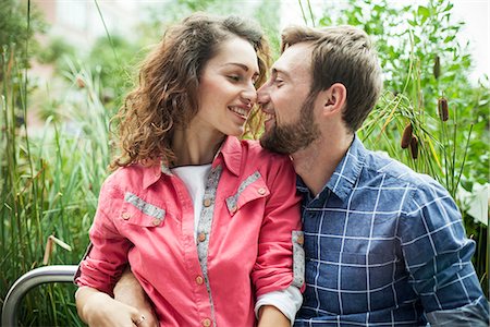 simsearch:632-06029740,k - Young couple nuzzling outdoors Stock Photo - Premium Royalty-Free, Code: 632-08887087