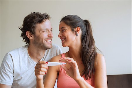 pregnancy - Couple pleased with pregnancy test results Stock Photo - Premium Royalty-Free, Code: 632-09039804