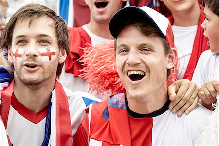 simsearch:628-05817772,k - British football supporters enjoying match together Stock Photo - Premium Royalty-Free, Code: 632-09130161