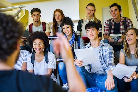 simsearch:614-06973669,k - Group of college students listening to informal lecture Stock Photo - Premium Royalty-Free, Code: 632-09158083