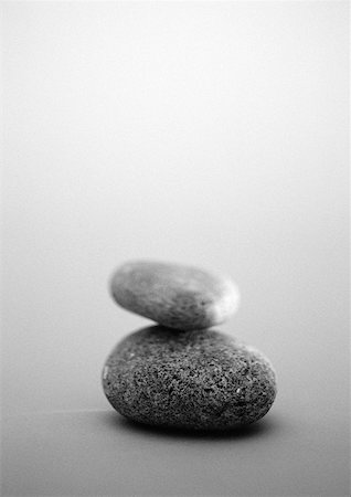 Two pebbles, b&w. Stock Photo - Premium Royalty-Free, Code: 632-01145235