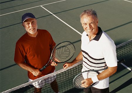 recreational sports league - Two mature men on tennis court, portrait Stock Photo - Premium Royalty-Free, Code: 632-01146708