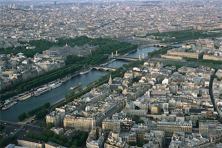 Paris, France, aerial view of the Seine Stock Photo - Premium Royalty-Free, Code: 632-01638101