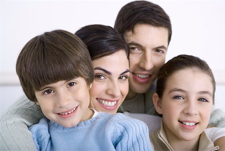 simsearch:695-05769087,k - Portrait of family with two children, close-up Stock Photo - Premium Royalty-Free, Code: 632-02345209