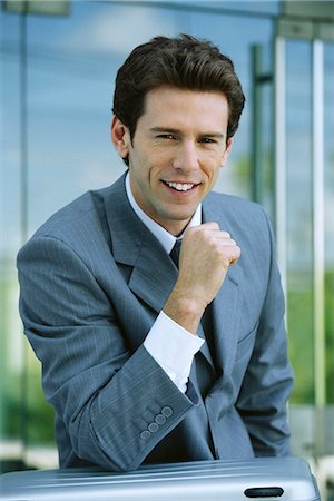 simsearch:632-03083042,k - Businessman outside office building, portrait Stock Photo - Premium Royalty-Free, Code: 632-03083746