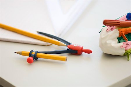 school supplies - Drawing compass and pencils Stock Photo - Premium Royalty-Free, Code: 632-03193705