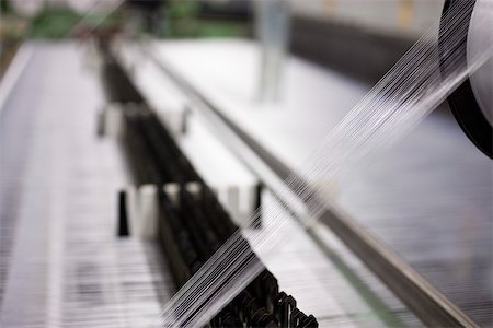 polyester - Weaving mill, thread on loom Stock Photo - Premium Royalty-Free, Code: 632-03500483