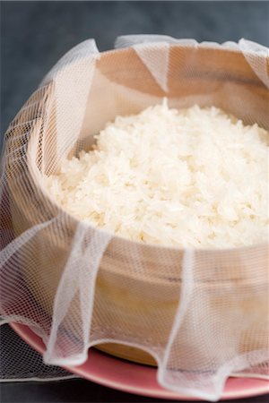 steamed - Glutinous rice in steamer basket Stock Photo - Premium Royalty-Free, Code: 632-03754231