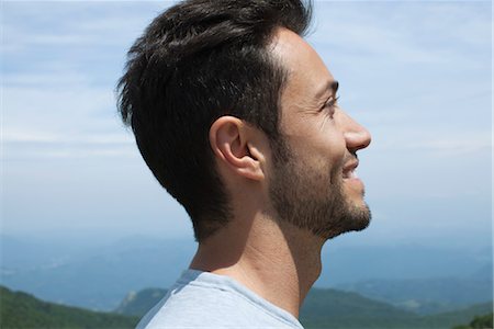 Man looking at scenic view, profile Stock Photo - Premium Royalty-Free, Code: 633-05401473