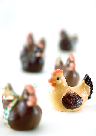 simsearch:6113-07790394,k - Chocolate chickens Stock Photo - Premium Royalty-Free, Code: 633-01274596