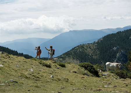 Randonneurs dans le paysage montagneux Photographie de stock - Premium Libres de Droits, Code: 633-01272954