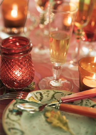 Set and decorated table, close-up Stock Photo - Premium Royalty-Free, Code: 633-01273361