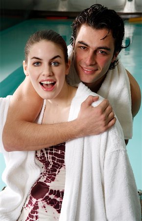 Young couple in a swimming pool at a spa Stock Photo - Premium Royalty-Free, Code: 644-01436675