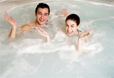 simsearch:644-01436677,k - One man with one woman  in jacuzzi at a spa Stock Photo - Premium Royalty-Free, Code: 644-01436894