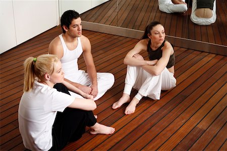 simsearch:644-01436949,k - Participants waiting for the fitness class meditating Stock Photo - Premium Royalty-Free, Code: 644-01436959
