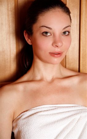 simsearch:644-01436677,k - Young woman enjoying a sauna Stock Photo - Premium Royalty-Free, Code: 644-01437111