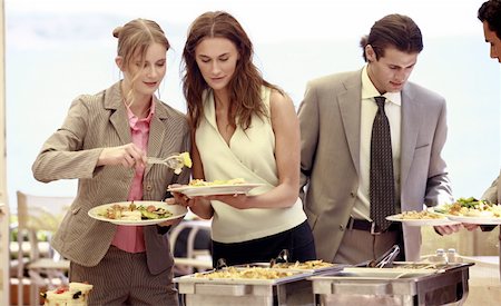 Business people at lunch buffet Stock Photo - Premium Royalty-Free, Code: 644-01825805