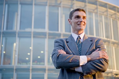 pantsuit - Businessman outside of office building Stock Photo - Premium Royalty-Free, Code: 644-02923158