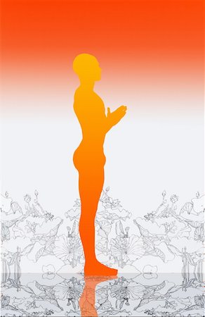 simsearch:6128-08825413,k - Silhouette of man in yoga standing pose Stock Photo - Premium Royalty-Free, Code: 645-01538367