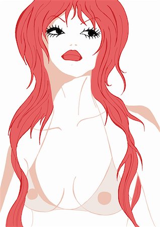 seduction woman undress - Portrait of woman with transparent bra Stock Photo - Premium Royalty-Free, Code: 645-01740096