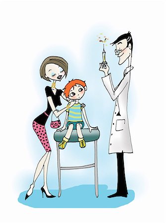 doctor and worried parents - Mother with boy at doctor for shots Stock Photo - Premium Royalty-Free, Code: 645-01826273