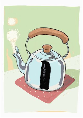 A hot tea kettle Stock Photo - Premium Royalty-Free, Code: 645-01826394