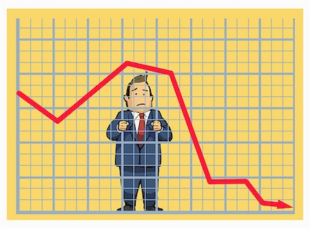 Businessman behind stock chart bars Stock Photo - Premium Royalty-Free, Code: 645-01826393