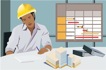 Front view of an architect working in office Stock Photo - Premium Royalty-Free, Code: 645-02153407