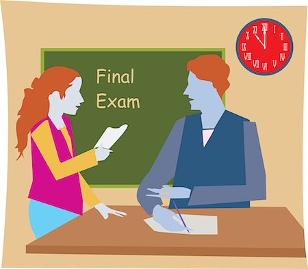 simsearch:645-02153336,k - Side view of a girl submitting answer sheet to the teacher Stock Photo - Premium Royalty-Free, Code: 645-02153451