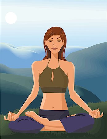 simsearch:645-02153505,k - Front view of a woman doing yoga Stock Photo - Premium Royalty-Free, Code: 645-02153557