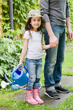 family gardening - Father and daughter gardening together Stock Photo - Premium Royalty-Free, Code: 649-05801133