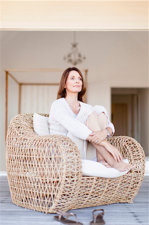 simsearch:649-07119200,k - Older woman relaxing in armchair Stock Photo - Premium Royalty-Free, Code: 649-05949912
