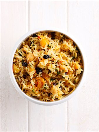 Close up of bowl of rice and vegetables Stock Photo - Premium Royalty-Free, Code: 649-06000495