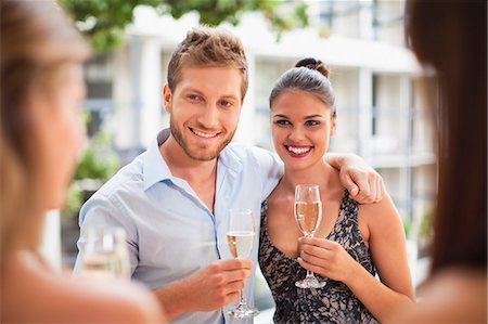 simsearch:649-06716867,k - Couple drinking champagne together Stock Photo - Premium Royalty-Free, Code: 649-06040149