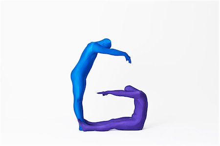 flexible (people or objects with physical bendability) - Men in bodysuits making the letter G Stock Photo - Premium Royalty-Free, Code: 649-06041715