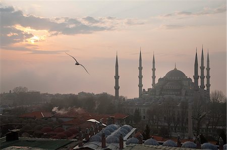 Blue Mosque at dawn, Istanbul, Turkey Stock Photo - Premium Royalty-Free, Code: 649-06113036