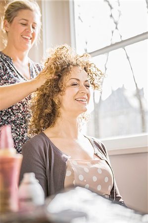 Hair stylist working on client Stock Photo - Premium Royalty-Free, Code: 649-06164756