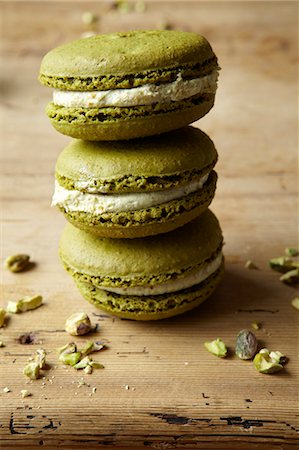 pistachio - Stack of macaroons on table Stock Photo - Premium Royalty-Free, Code: 649-06305143