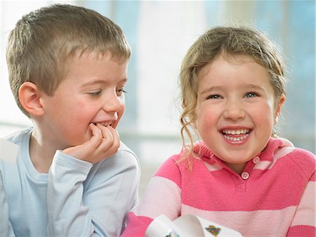 simsearch:649-06401393,k - Children laughing together indoors Stock Photo - Premium Royalty-Free, Code: 649-06716533