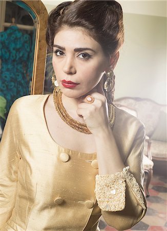 elegant sophisticated women - Close up of woman in vintage clothes Stock Photo - Premium Royalty-Free, Code: 649-07063576