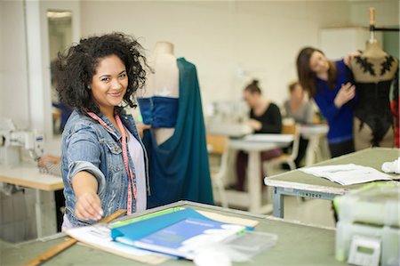 Fashion design students in class Stock Photo - Premium Royalty-Free, Code: 649-07238376