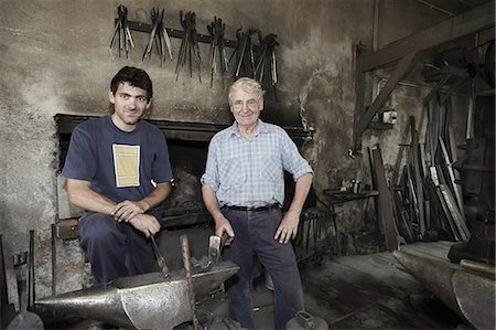 seniors working - Portrait of blacksmiths in workshop Stock Photo - Premium Royalty-Free, Code: 649-07238726