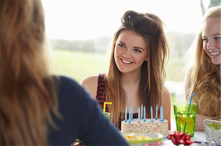 simsearch:649-07520254,k - Teenage girl and friends enjoying birthday Stock Photo - Premium Royalty-Free, Code: 649-07520246