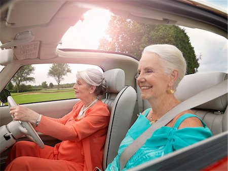 simsearch:649-07280823,k - Senior women driving in convertible Stock Photo - Premium Royalty-Free, Code: 649-07520292