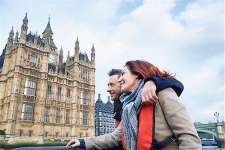 people smiling london - Mature couple sightseeing on Thames boat, London, UK Stock Photo - Premium Royalty-Free, Code: 649-07560241