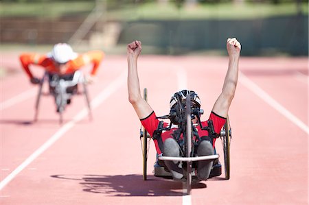 disable - Athlete at finishing line in para-athletic competition Stock Photo - Premium Royalty-Free, Code: 649-07736741