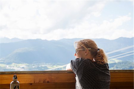 simsearch:649-08924209,k - Mature woman gazing at landscape view, Berchtesgaden, Obersalzberg, Bavaria, Germany Stock Photo - Premium Royalty-Free, Code: 649-08060439