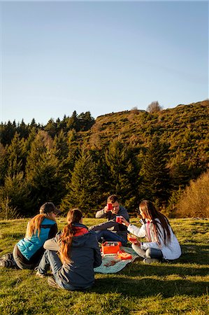 simsearch:649-07520161,k - Hikers having picnic on hilltop, Montseny, Barcelona, Catalonia, Spain Stock Photo - Premium Royalty-Free, Code: 649-08060487