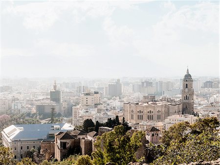 Elevated view of city, Malaga, Spain Stock Photo - Premium Royalty-Free, Code: 649-08118566
