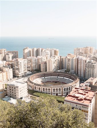 Elevated view of city, Malaga, Spain Stock Photo - Premium Royalty-Free, Code: 649-08118567